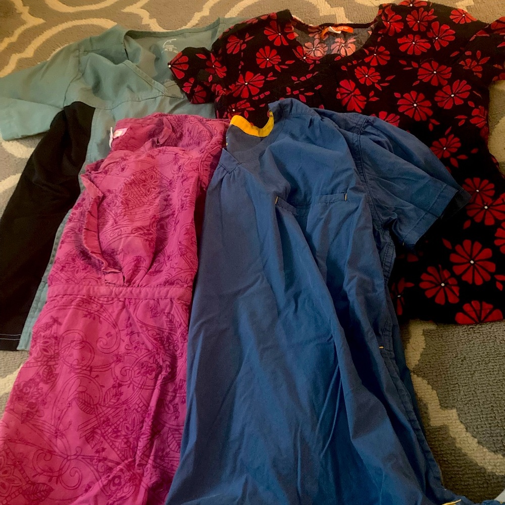 Bundle of small scrub tops.